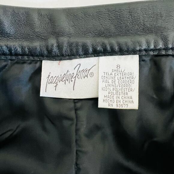Jacqueline Ferrar Leather High Rise Straight Leg Pants Size 8 Black - Picture 3 of 8